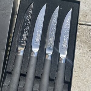 Curtis Stone Samurai Series 5" Steak Knife Black Handle Sett Of 4